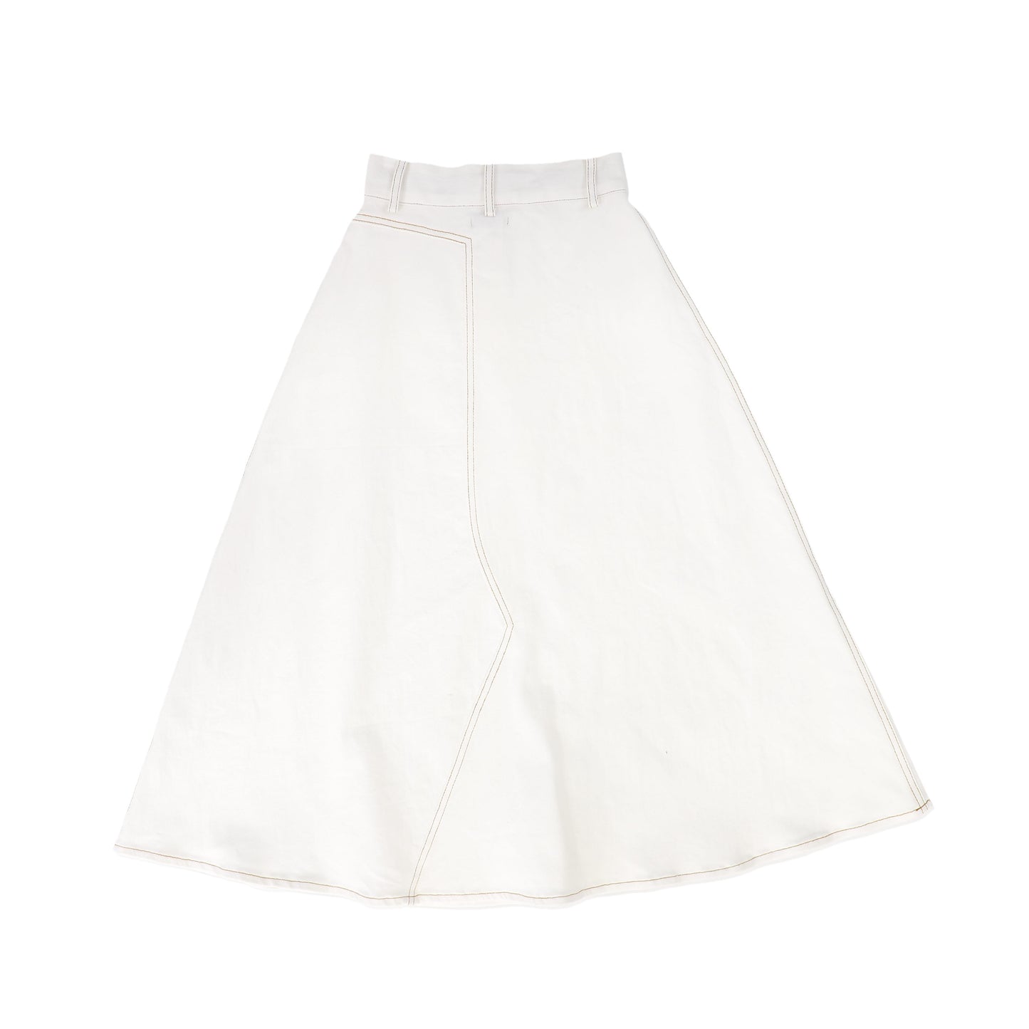 BAMBOO WHITE DENIM STITCHED MAXI SKIRT