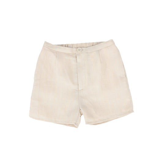 LE BOURDON TAN LINEN SHORTS