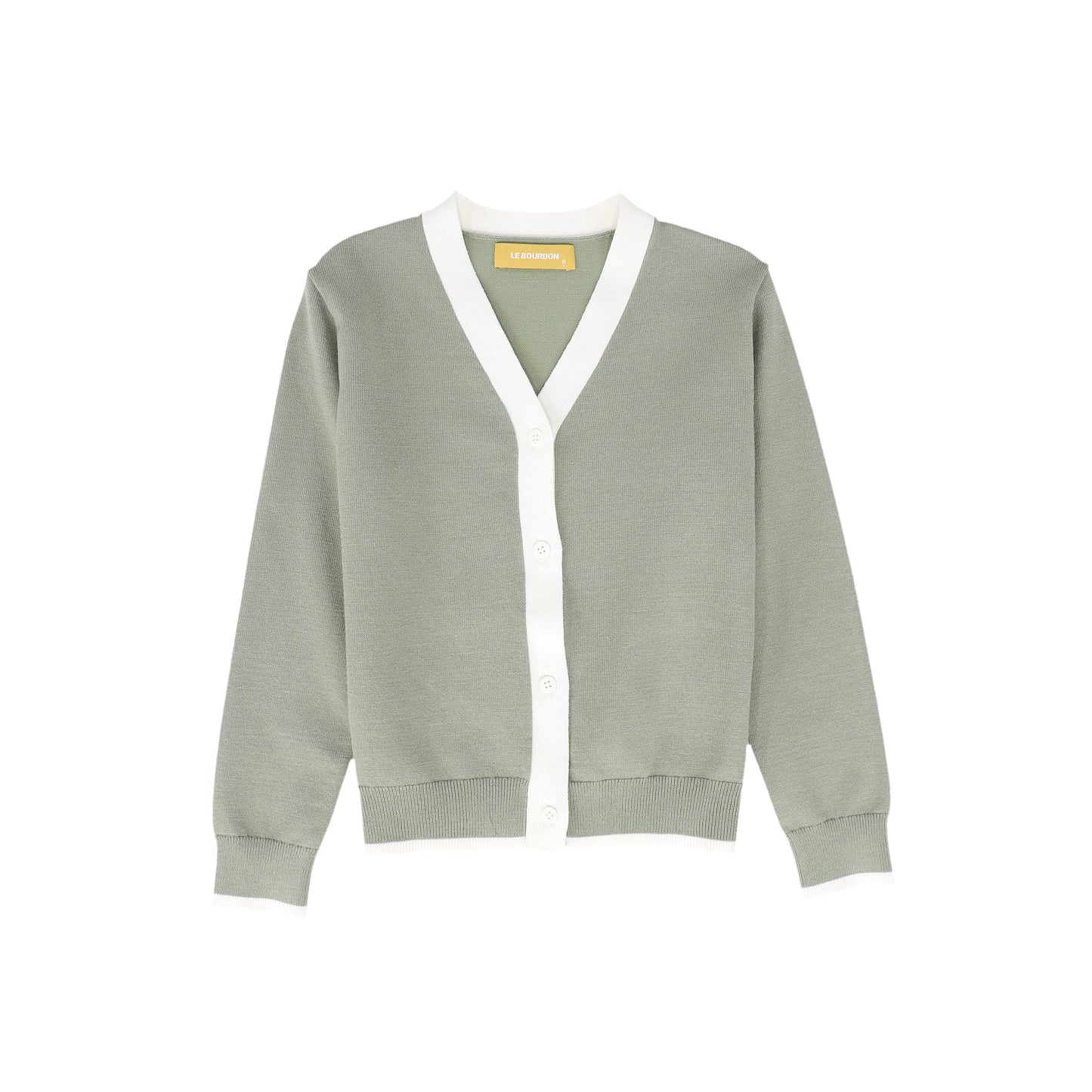 LE BOURDON GREEN TRIM CARDIGAN