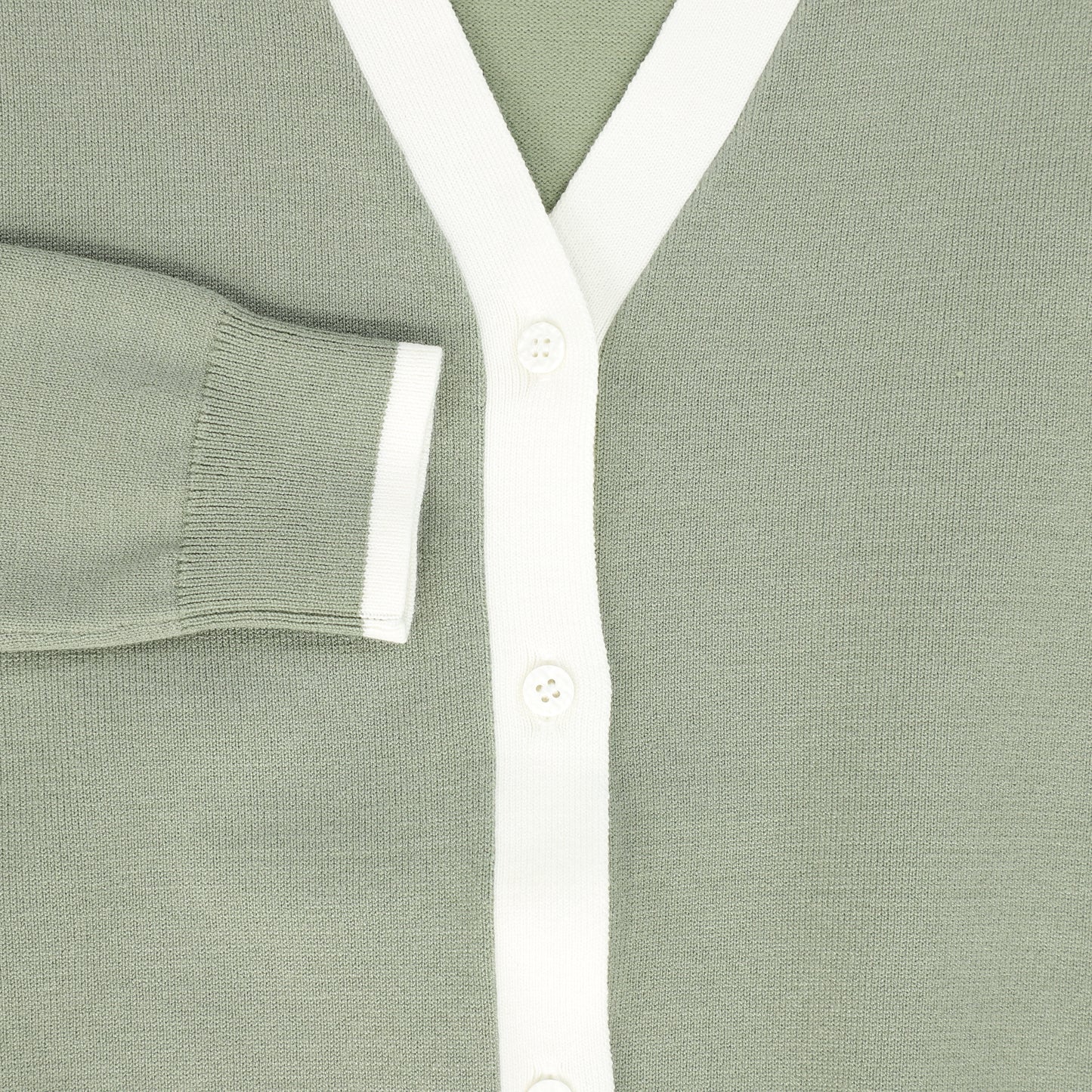 LE BOURDON GREEN TRIM CARDIGAN