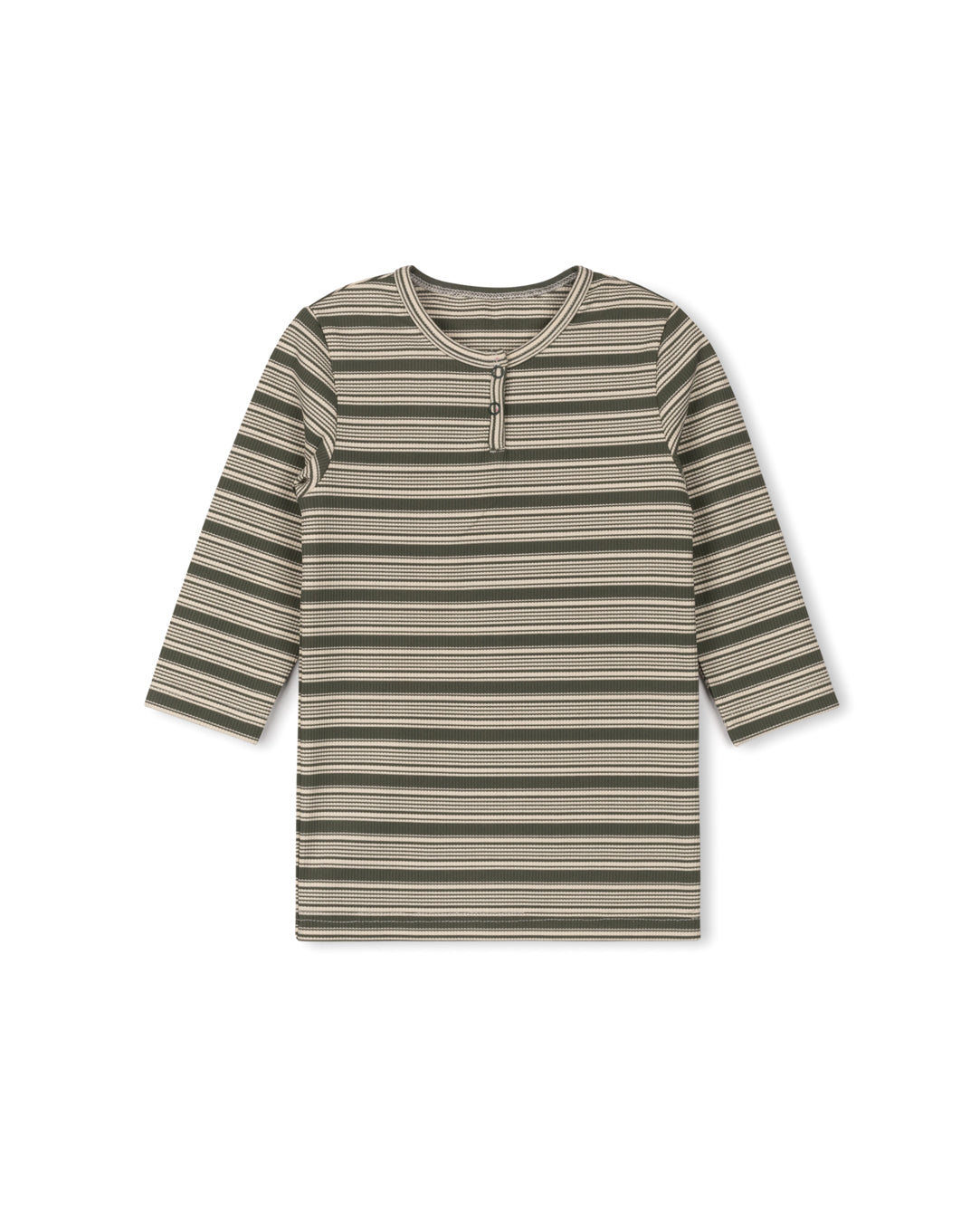 CABANA SAGE STRIPED BUTTON T- SHIRT