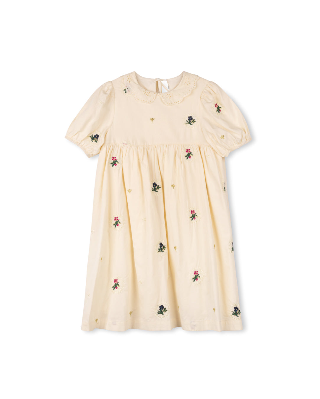 ONE CHILD CREAM EMBROIDERED FLORAL DRESS