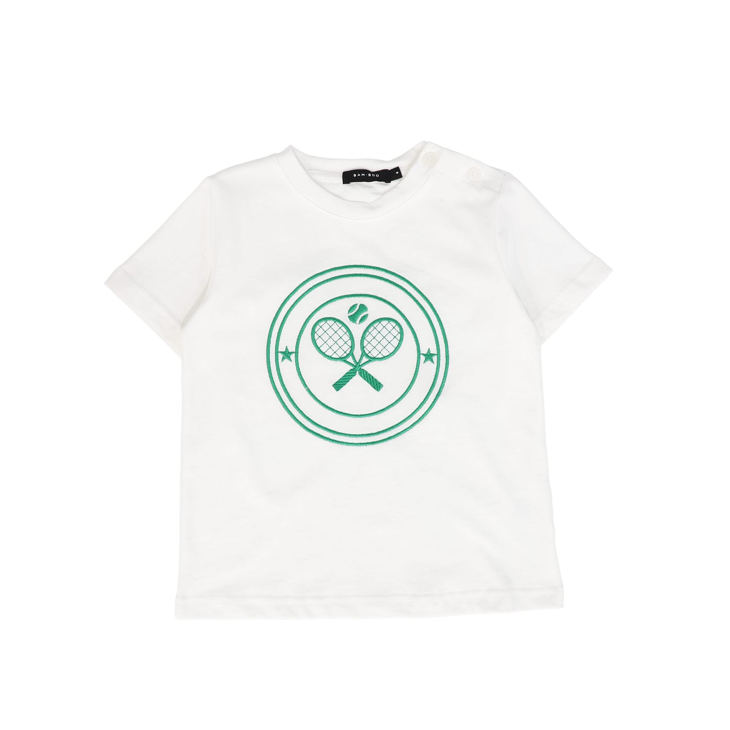 BAMBOO WHITE/GREEN TENNIS RACQUET SS T-SHIRT