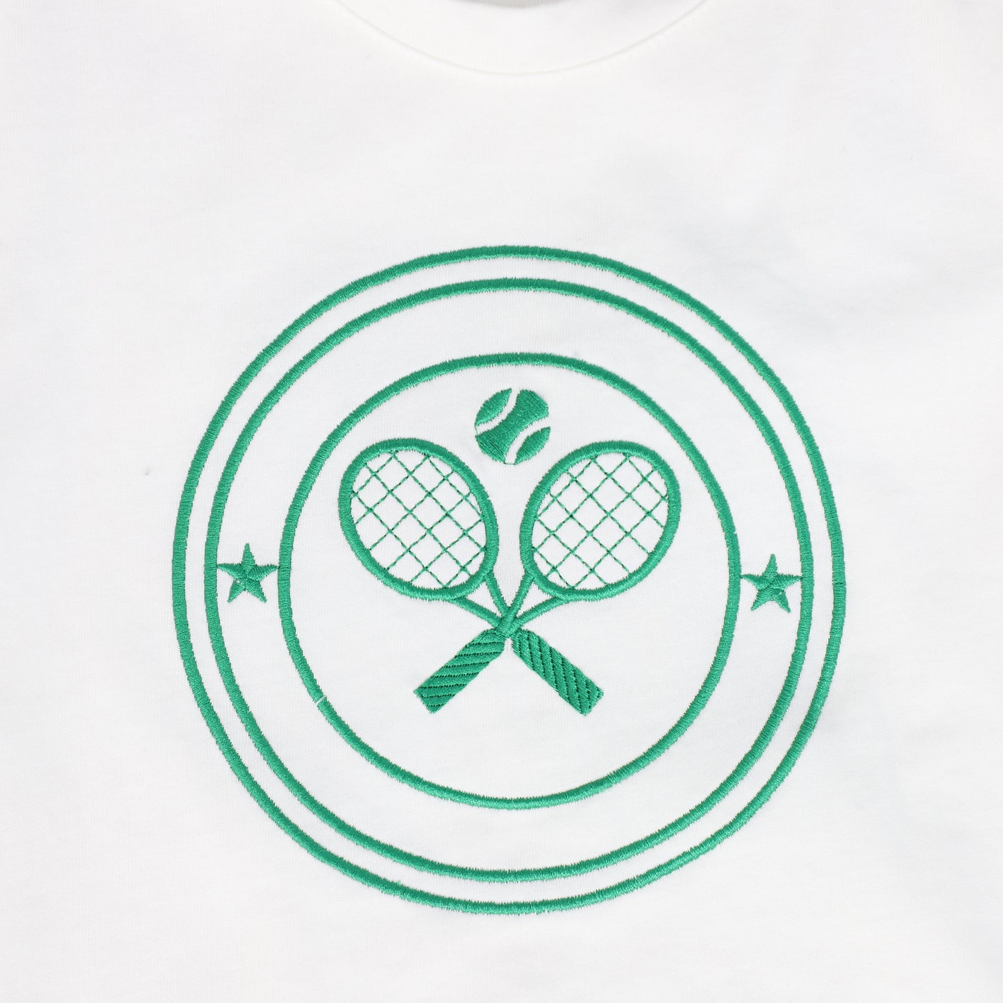 BAMBOO WHITE/GREEN TENNIS RACQUET SS T-SHIRT