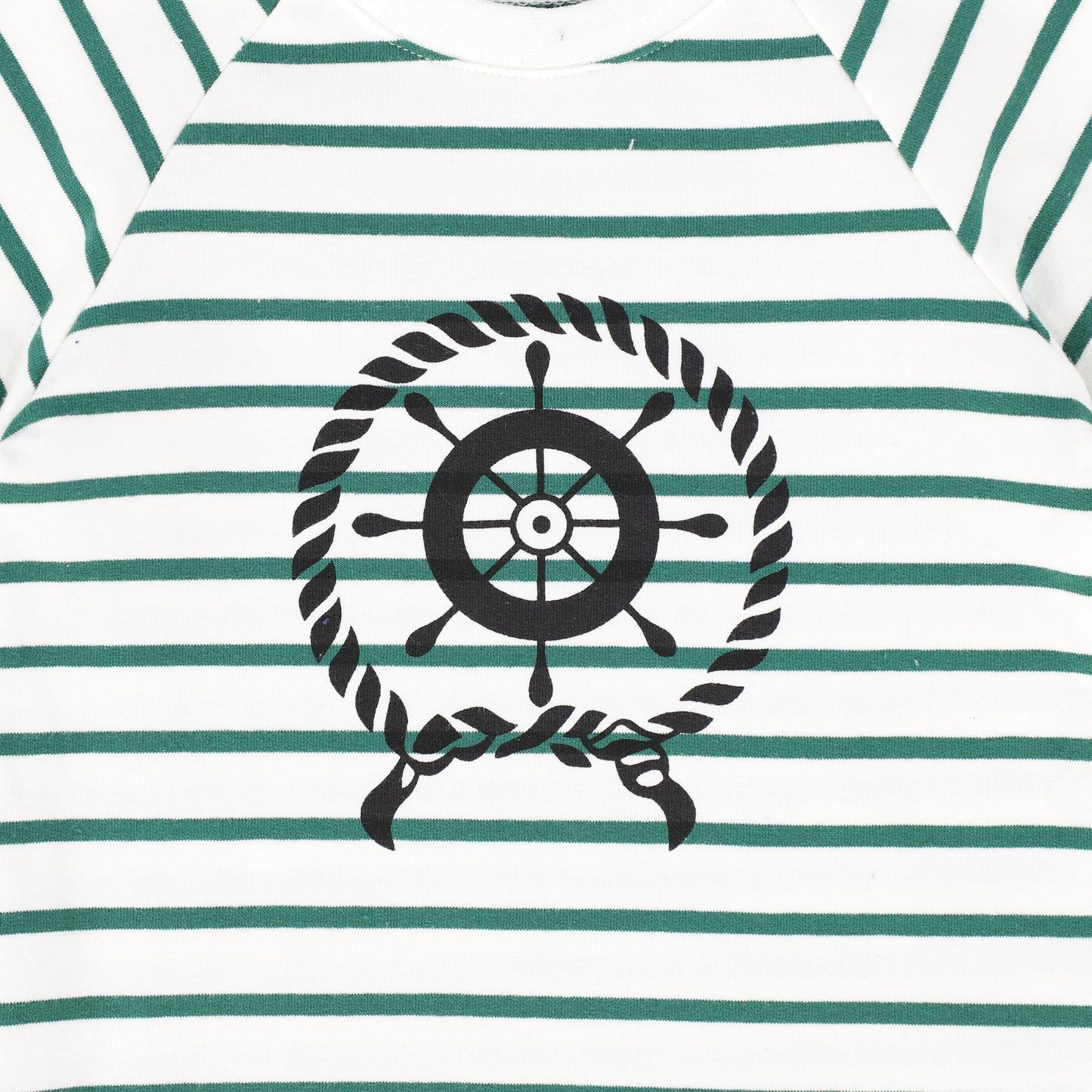 BAMBOO GREEN STRIPE GRAPHIC T-SHIRT