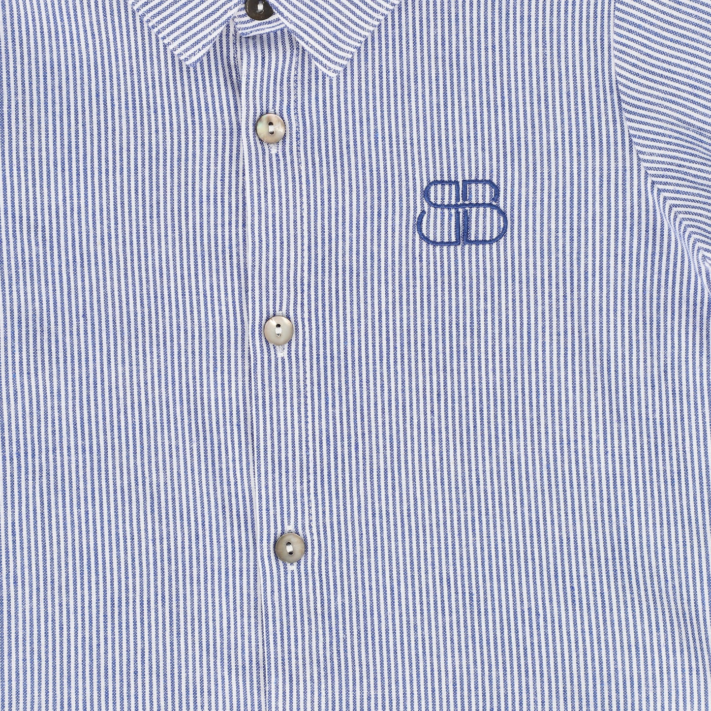 BAMBOO NAVY/WHITE STRIPED COLLAR SHIRT