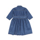 BAMBOO MID BLUE DENIM  STICTHED SHIRT DRESS