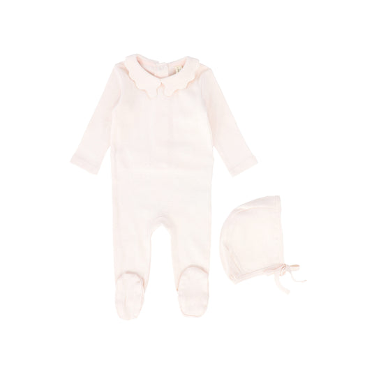 BEBE JOLEE PINK POINTELLE SCALLOP FOOTIE