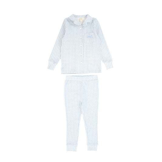 BEBE JOLEE BLUE GEOMETRIC PRINT PAJAMA SET