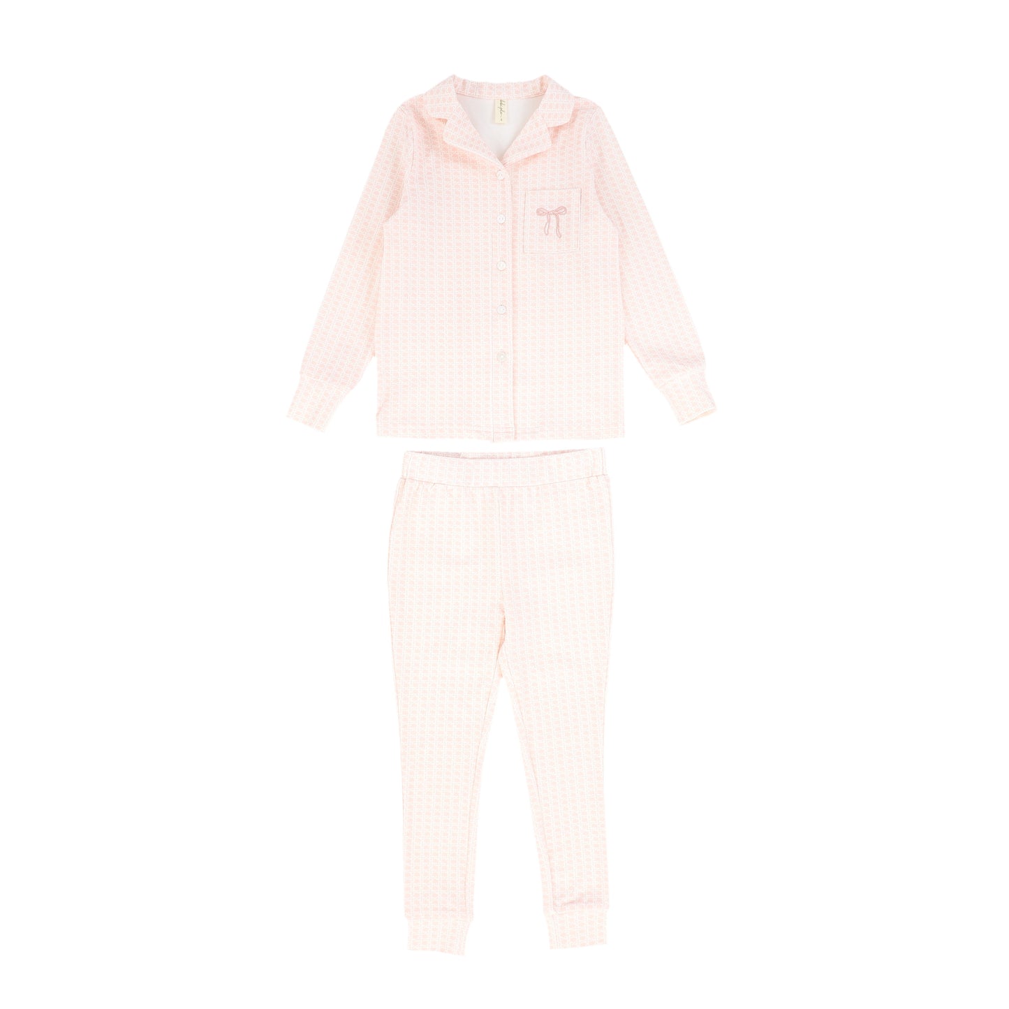 BEBE JOLEE PINK GEOMETRIC PRINT PAJAMA SET