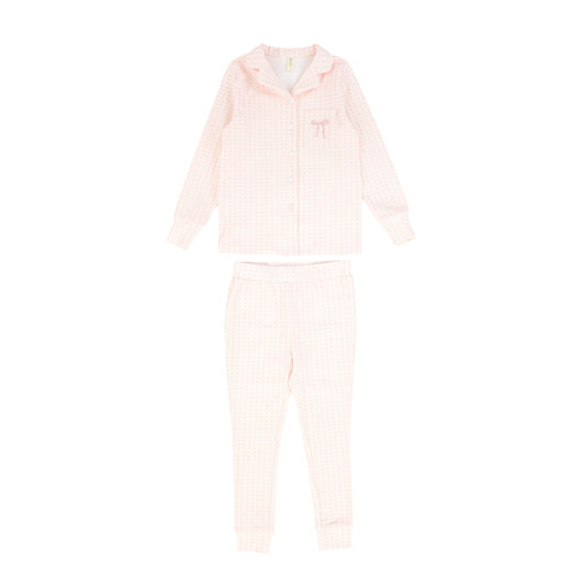 BEBE JOLEE PINK GEOMETRIC PRINT PAJAMA SET