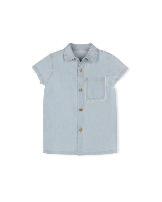 PHIL AND PHOEBE BLUE DENIM EDGE SHIRT