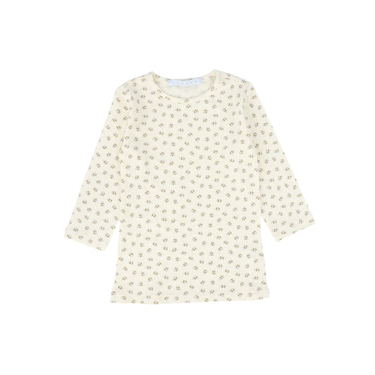 CABANA CREAM/LAVENDER FLORAL RIBBED T-SHIRT