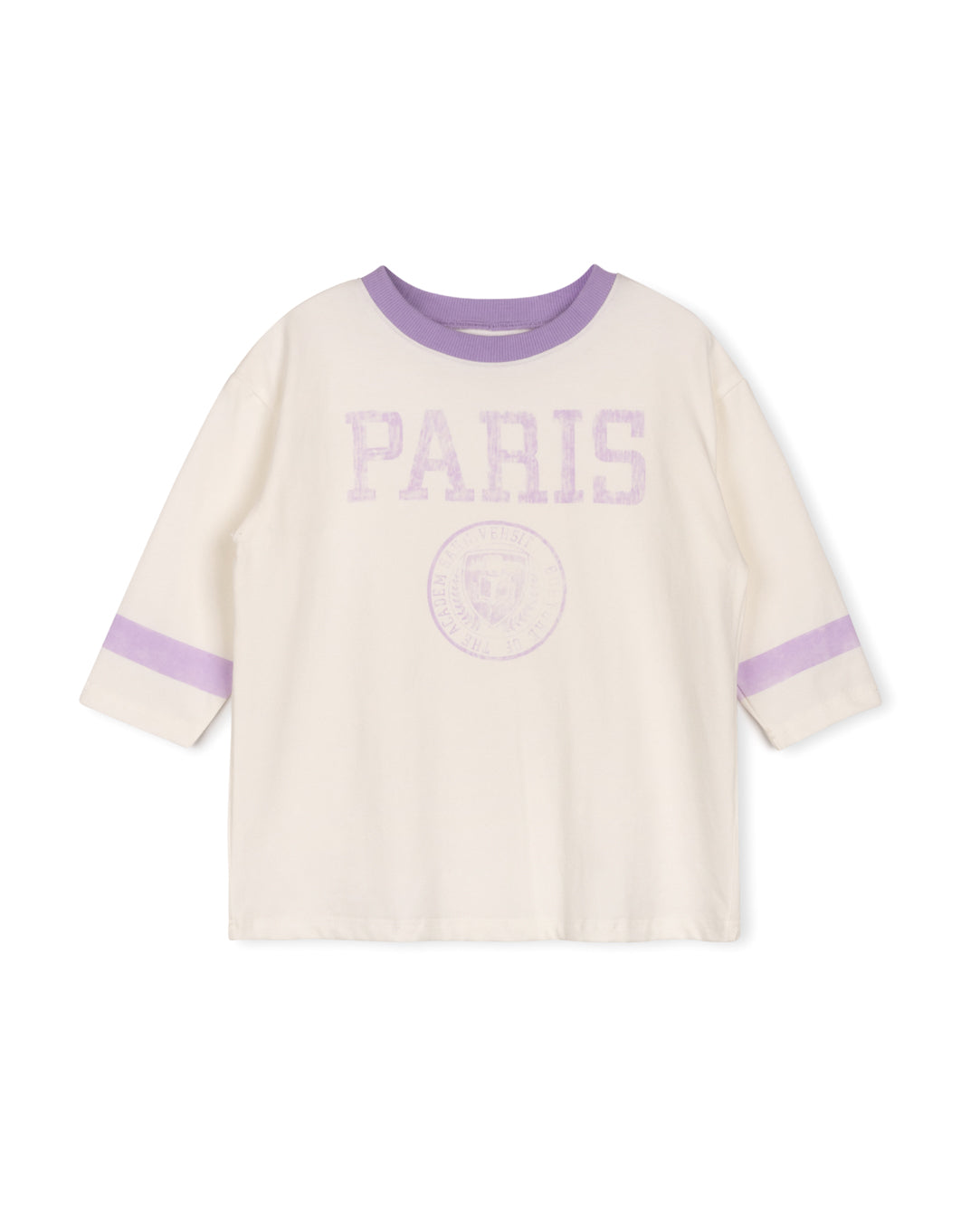 CABANA WHITE/PURPLE TRIM PARIS T-SHIRT