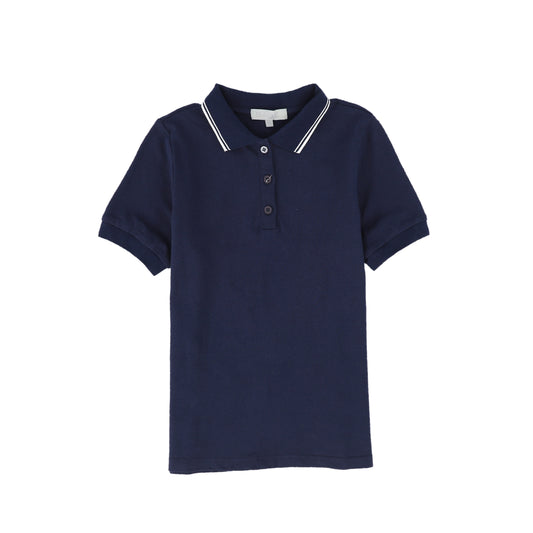 BACE COLLECTION NAVY TRIM COLLAR POLO