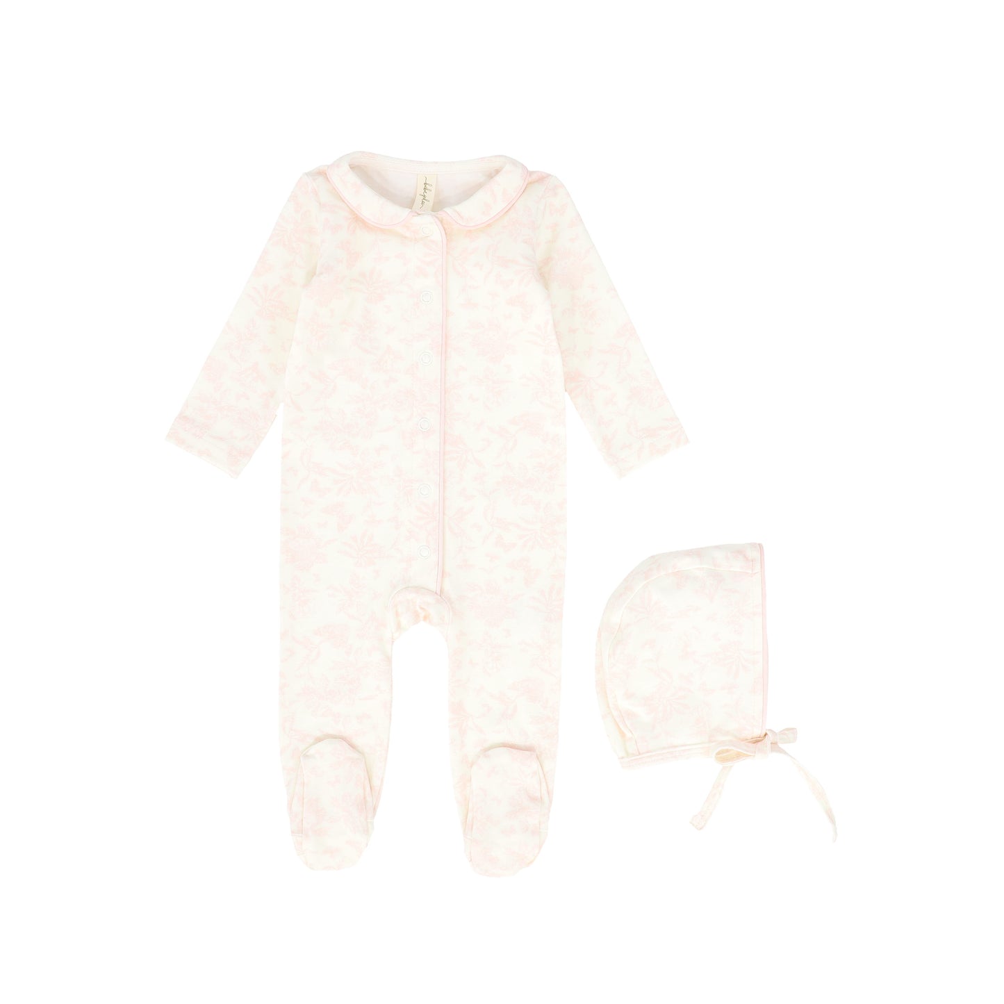 BEBE JOLEE PINK TOILE TRIM FOOTIE