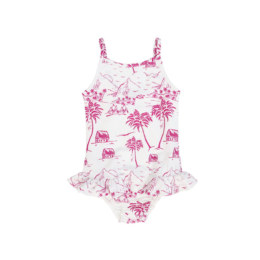 WATER CLUB FUCHSIA PINK TOILE PRINT SWIMSUIT