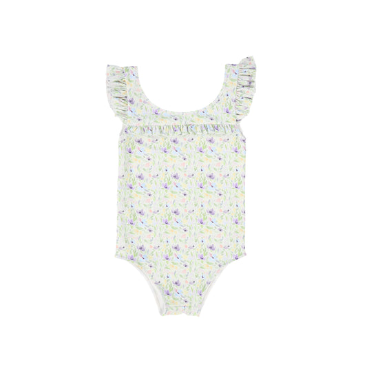 WATER CLUB PASTEL FLORAL RUFFLE SWIMSUIT