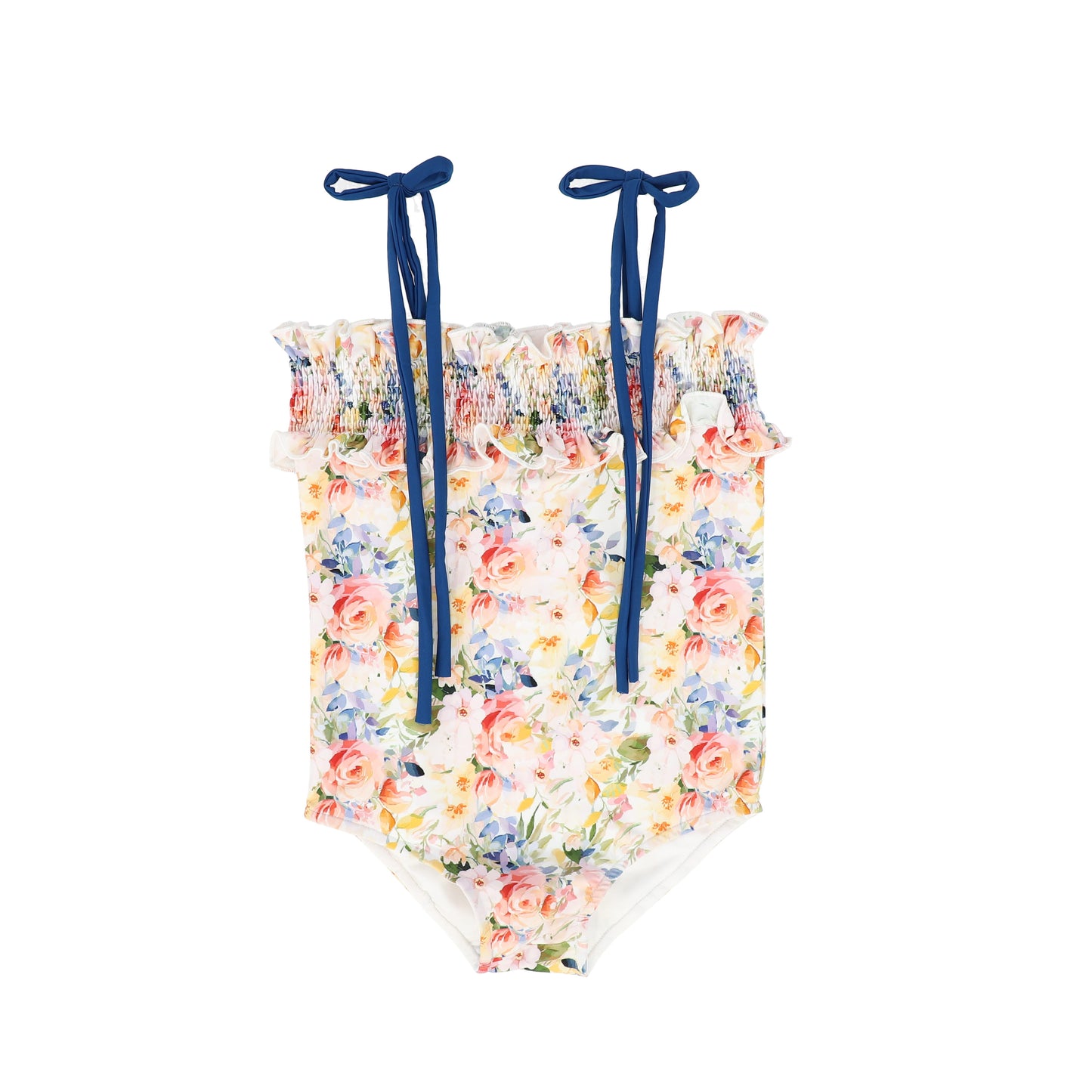 WATER CLUB FLORAL SMOCKED SWIMSUIT