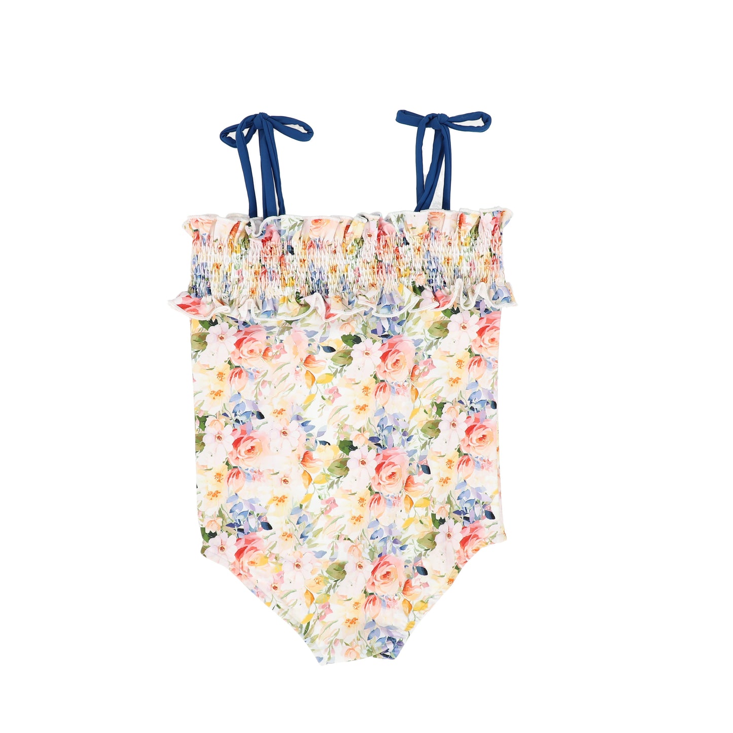 WATER CLUB FLORAL SMOCKED SWIMSUIT