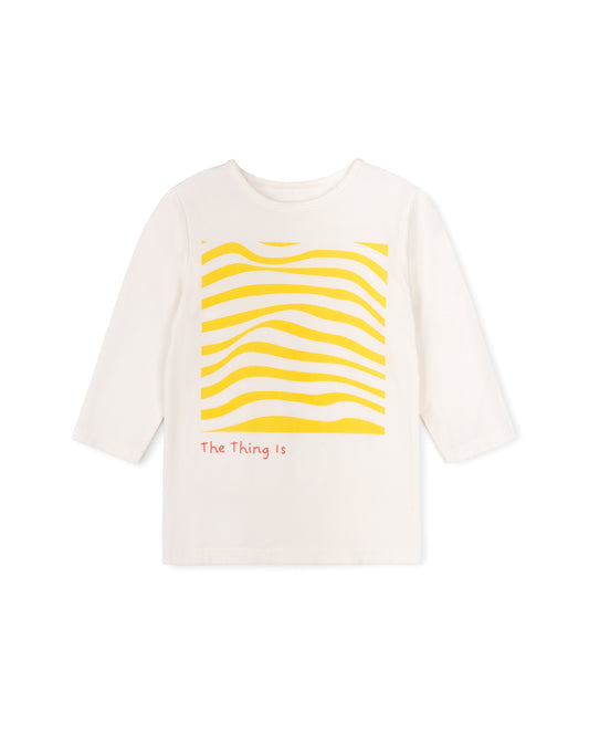 PHIL AND PHOEBE WHITE/YELLOW BIG PRINT T-SHIRT