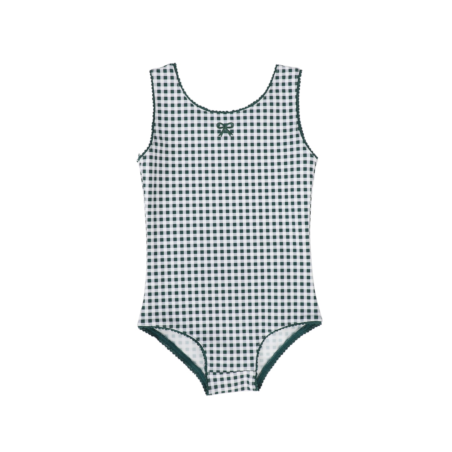 WATER CLUB GREEN GINGHAM BOW SWIMSUIT