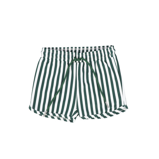 WATER CLUB GREEN STRIPED SWIM SHORTS