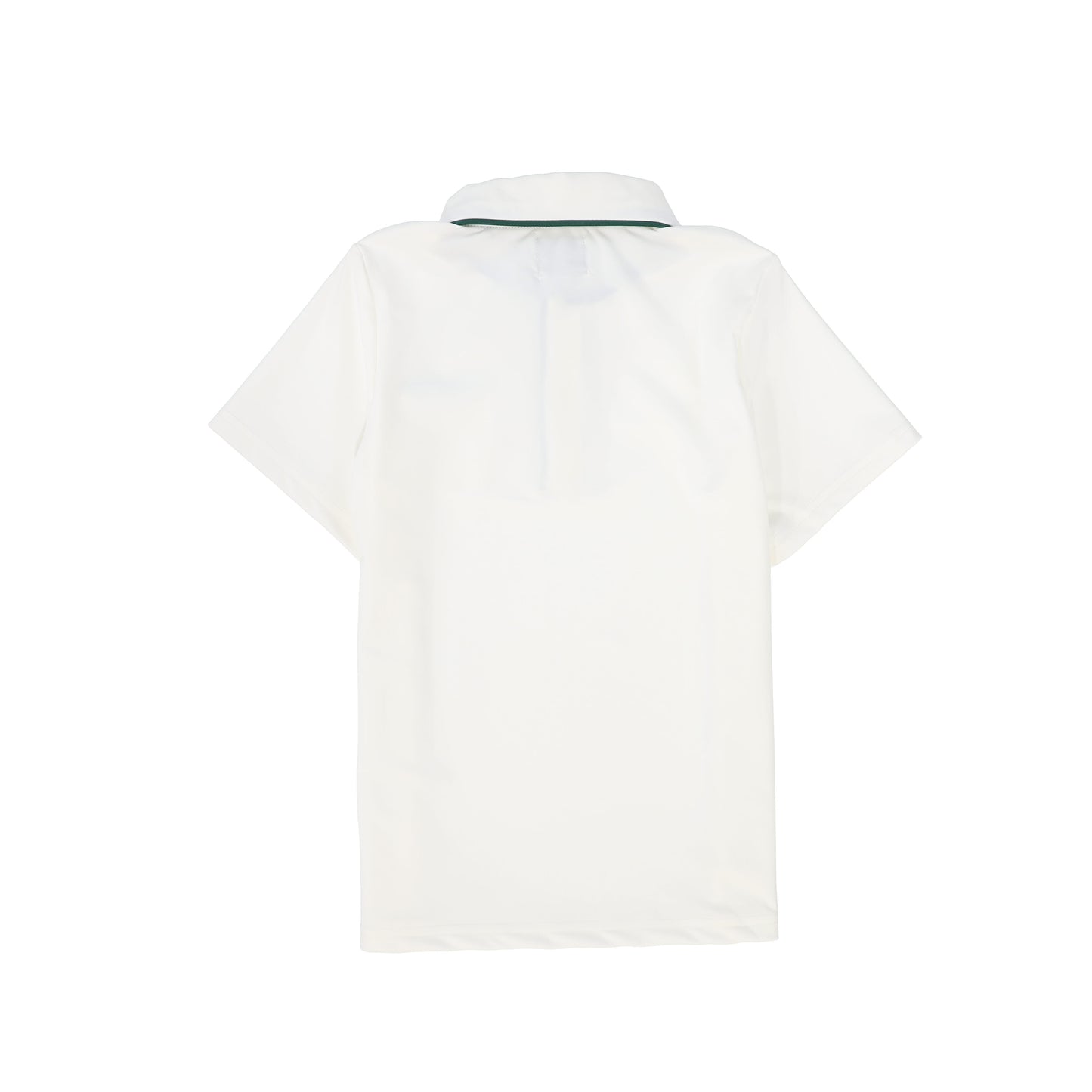 WATER CLUB WHITE/GREEN PIPED COLLAR SWIM TOP