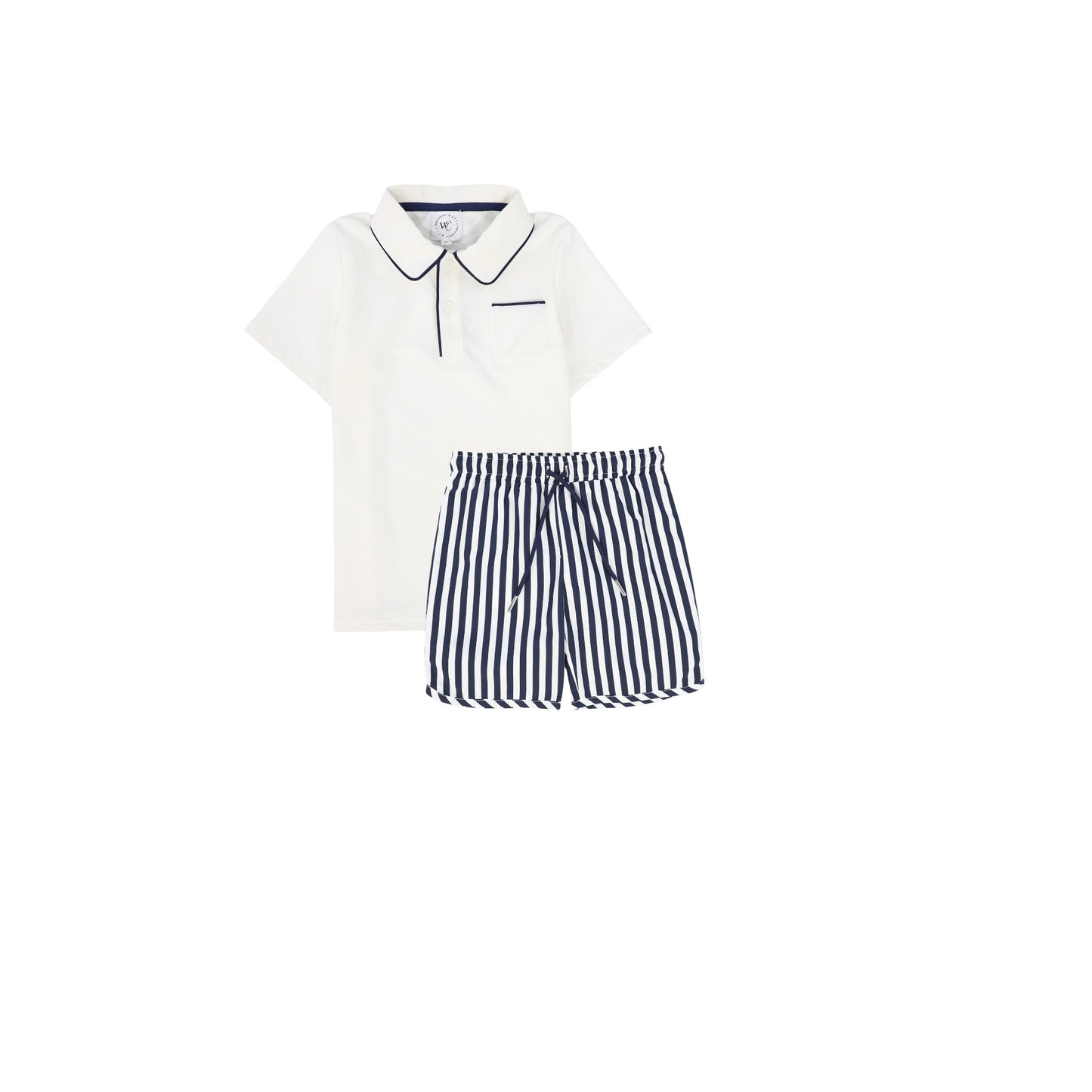 WATER CLUB NAVY STRIPED POLO SWIM SET