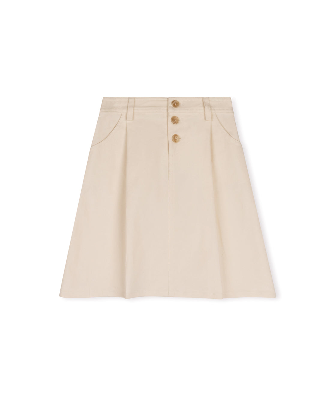 PHIL AND PHOEBE BEIGE DENIM BUTTON FRONT SKIRT