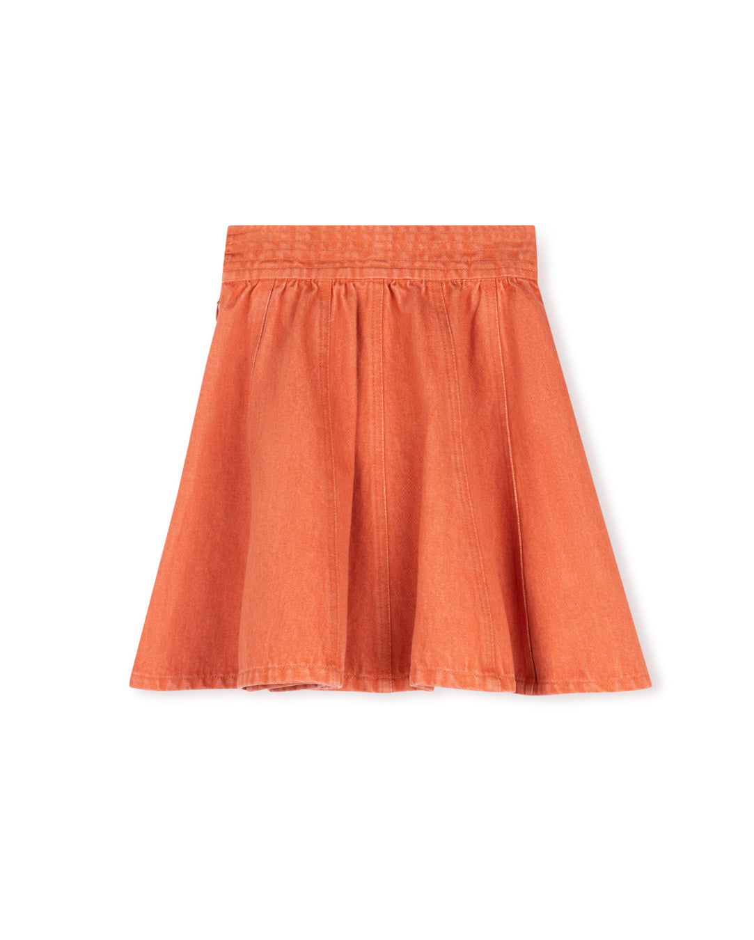 CABANA RUST  DENIM WAISTED PANELED SKIRT