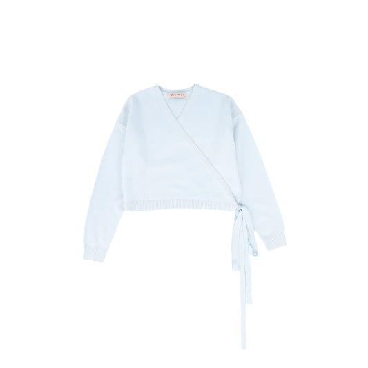 MINIMAL LIGHT BLUE APEX WRAP CARDIGAN