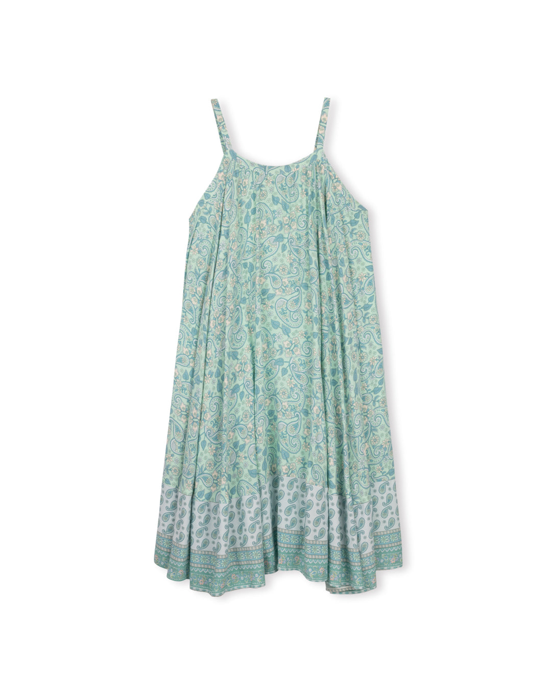 LILOU BLUE/GREEN FLORAL PRINT MAXI DRESS