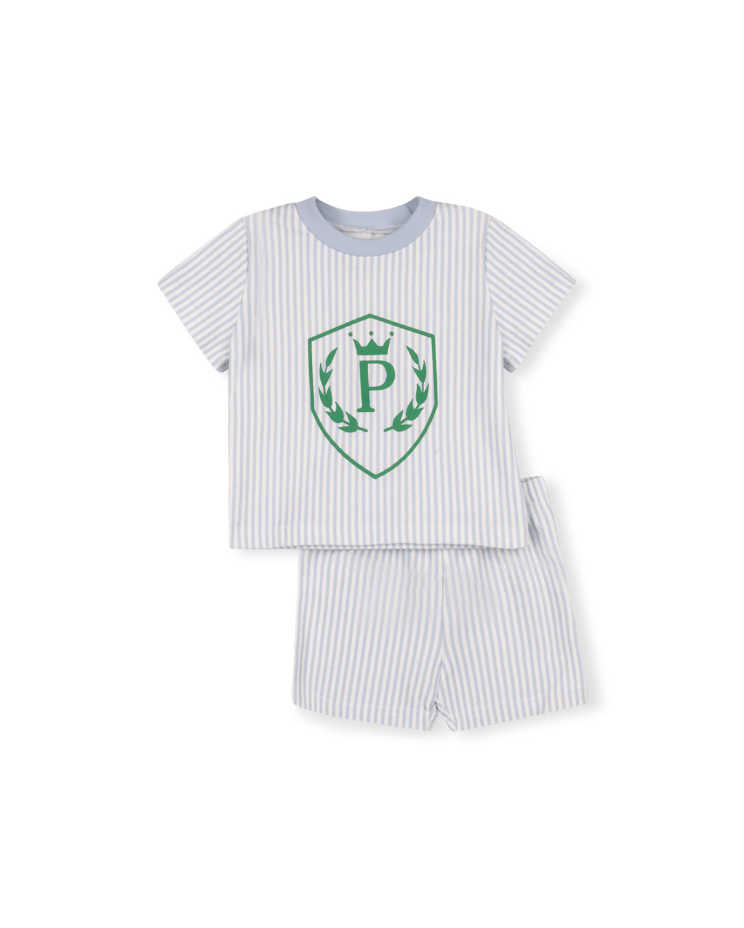 PHIL AND PHOEBE BLUE STRIPE STAMP T-SHIRT SET