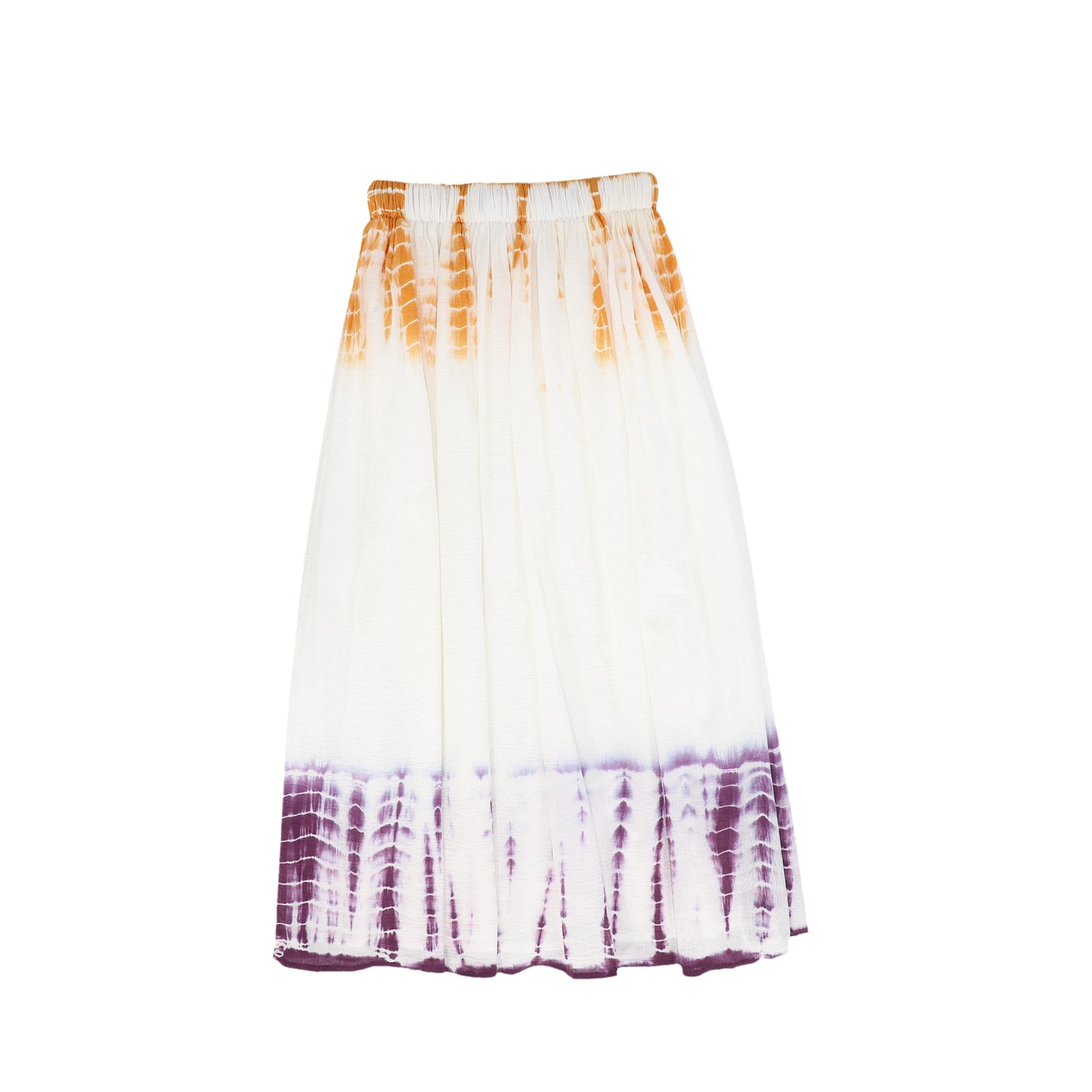 VALENTINA IVORY/PURPLE CRINKLE TIE DYE MAXI SKIRT