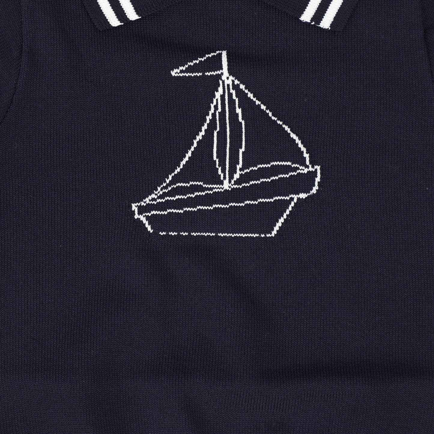 LE BOURDON NAVY SAILBOAT KNIT SET