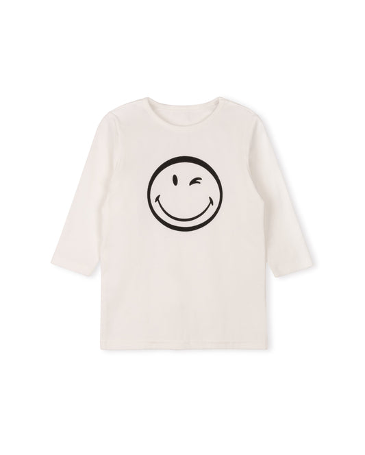 PHIL AND PHOEBE WHITE SMILE PRINT T-SHIRT