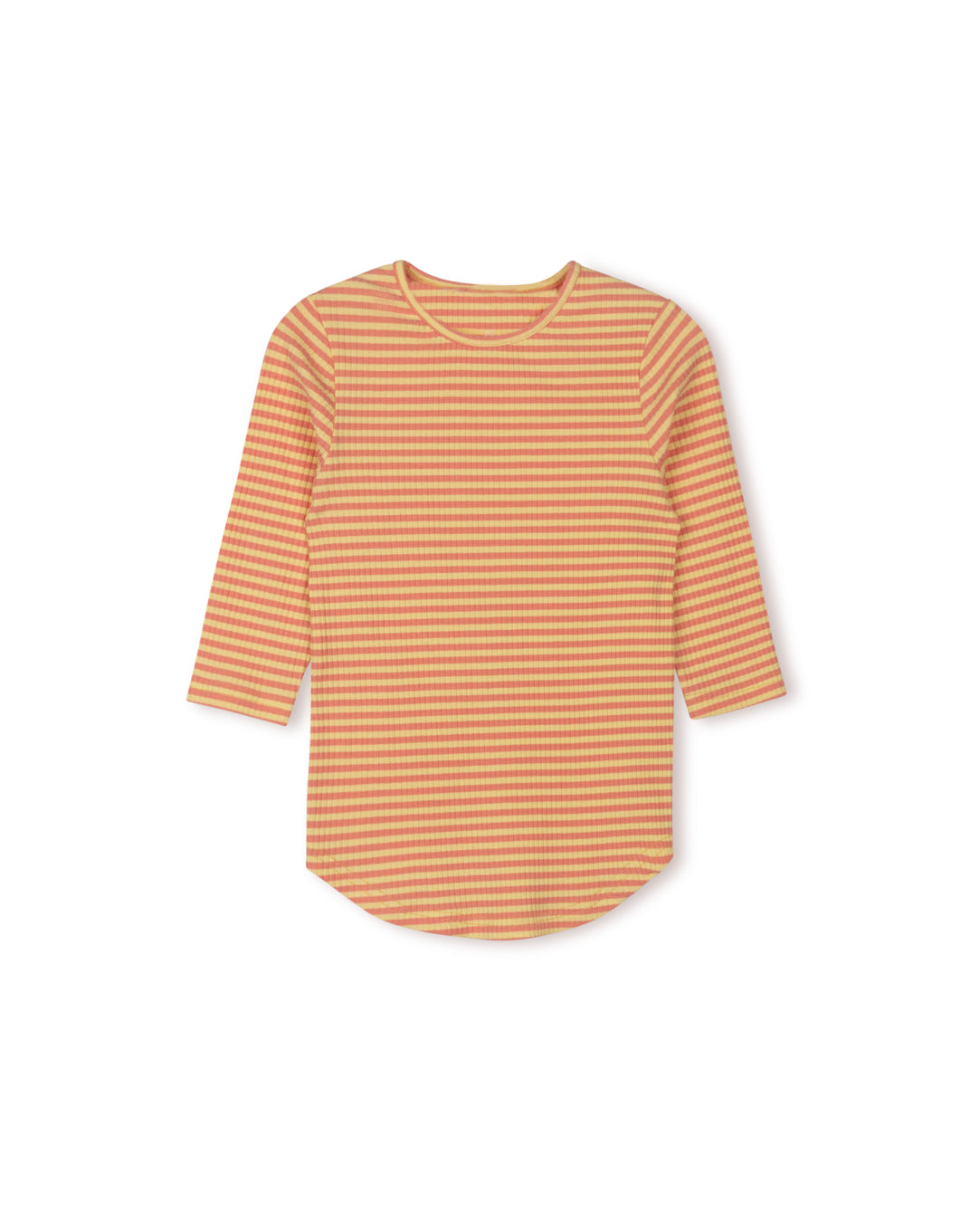 CABANA PINK STRIPED RIBBED BACK SEAM TEE