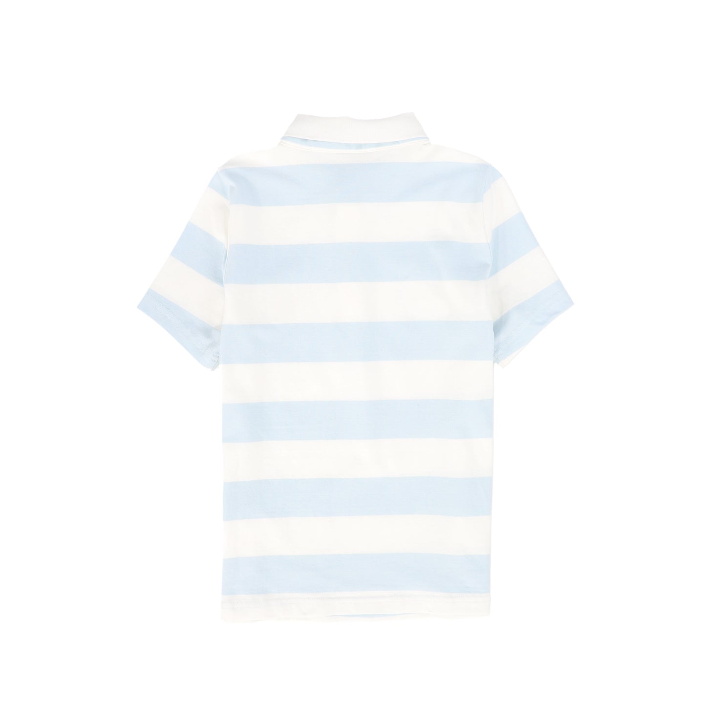 BAMBOO BLUE/WHITE WIDE STRIPED POLO