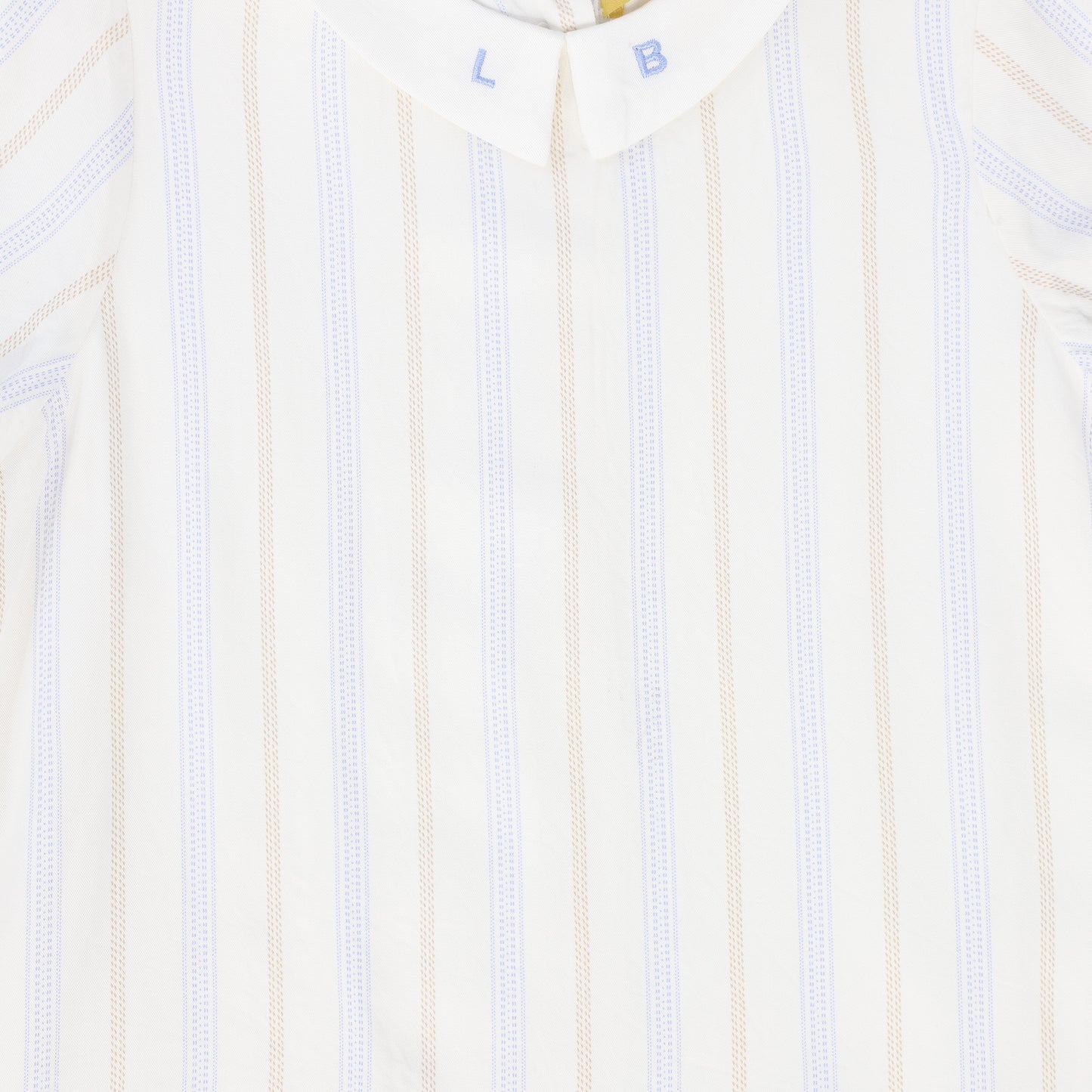 LE BOURDON IVORY/BLUE STRIPE COLLAR BLOUSE