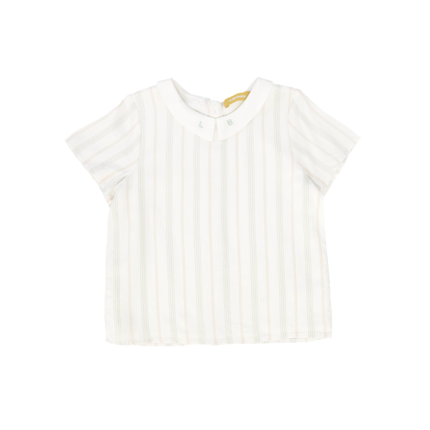 LE BOURDON SAGE STRIPE COLLAR BLOUSE