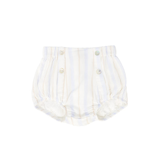 LE BOURDON IVORY/BLUE STRIPE BUTTON BLOOMER