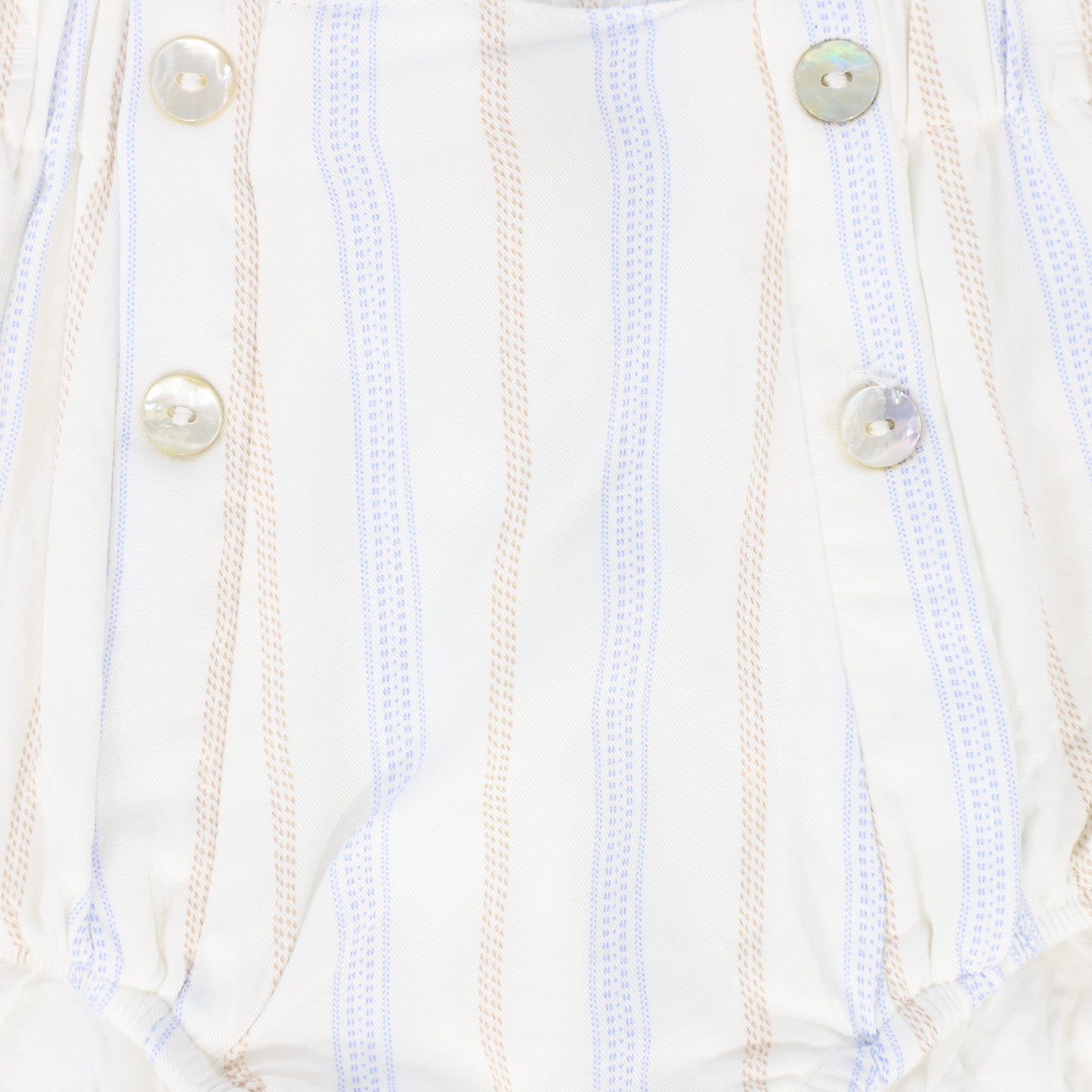 LE BOURDON IVORY/BLUE STRIPE BUTTON BLOOMER