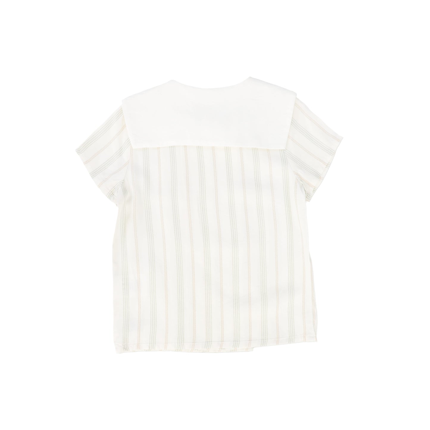 LE BOURDON SAGE STRIPE DOUBLE BREASTED TOP