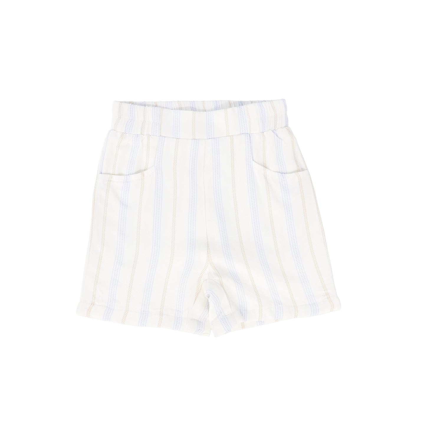 LE BOURDON IVORY/BLUE STRIPE POCKET SHORTS