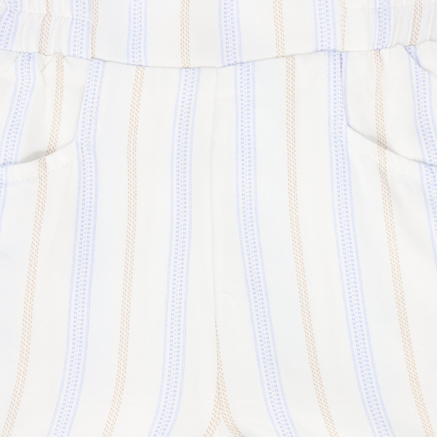 LE BOURDON IVORY/BLUE STRIPE POCKET SHORTS