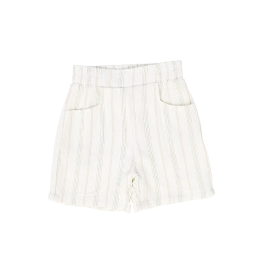 LE BOURDON SAGE STRIPE POCKET SHORTS