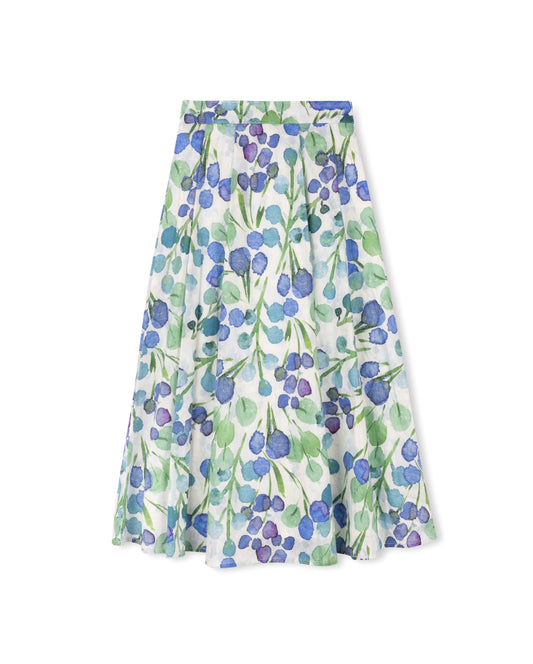 MALLORY AND MERLOT BLUE/GREEN FLORAL SKIRT