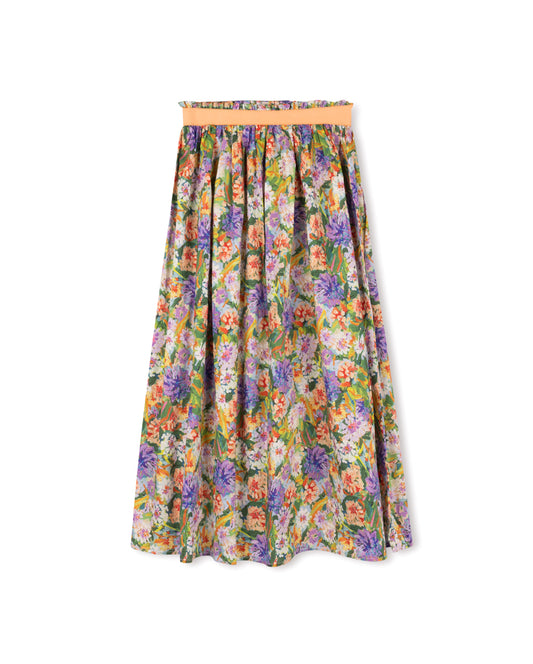 TUSTELLO MULTI PAINTED GARDEN MIDI SKIRT