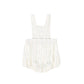 LE BOURDON SAGE STRIPE SMOCKED OVERALLS